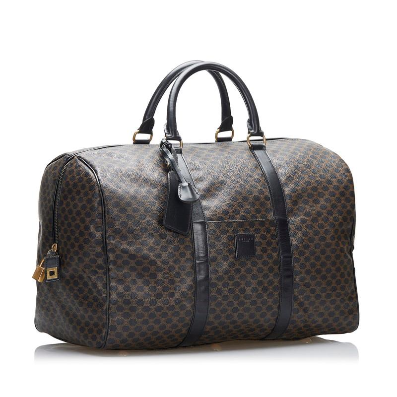 セリーヌ マカダム ボストンバッグ トラベルバッグ ブラウン PVC レザー レディース CELINE 【中古】 CELINE（セリーヌ） マカダム ボストンバッグ トラベルバッグ ブラウン