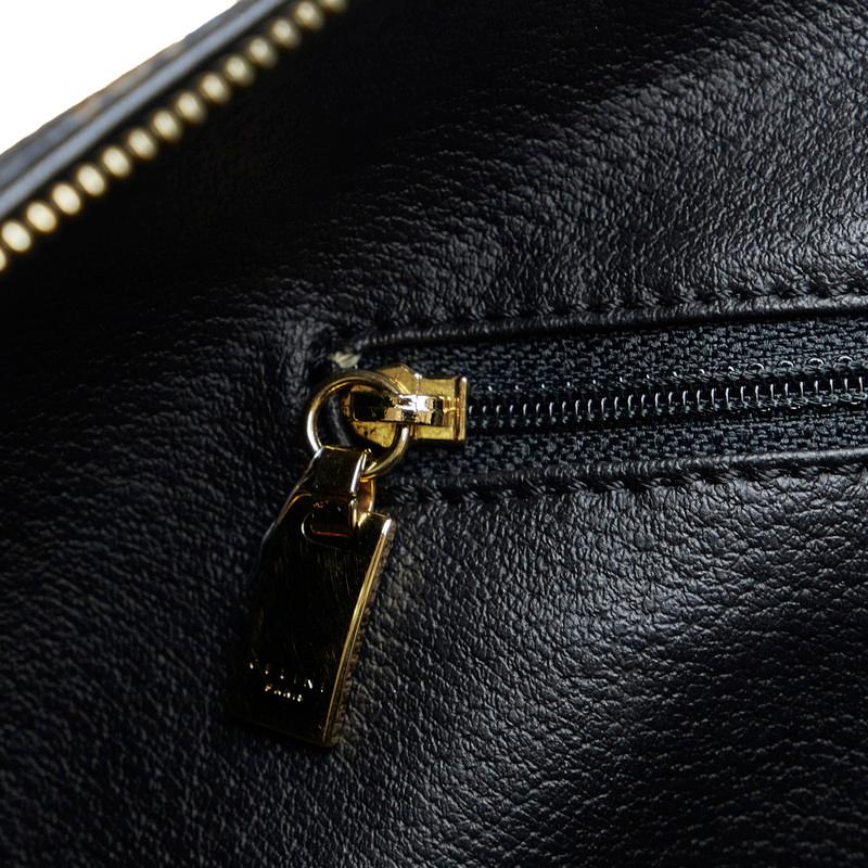 CELINE セリーヌ　ボストンバッグ 黒マカダム 鍵トリオンフ PVC レザー CELINE（セリーヌ） マカダム ボストンバッグ トラベルバッグ ブラウン