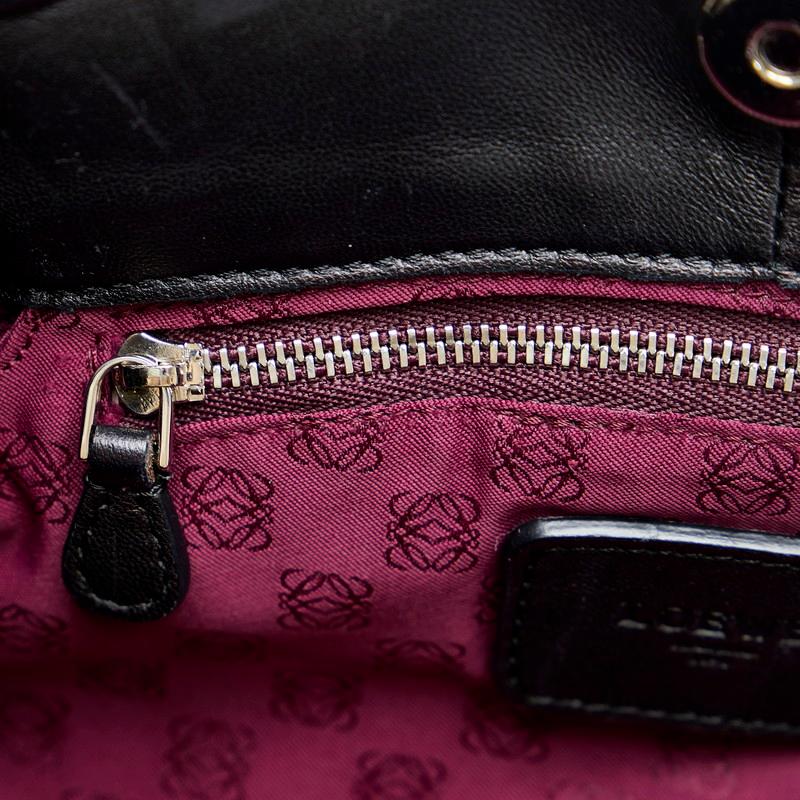LOEWE（ロエベ） ナッパアイレ アナグラム ラメ ハンドバッグ ブラック