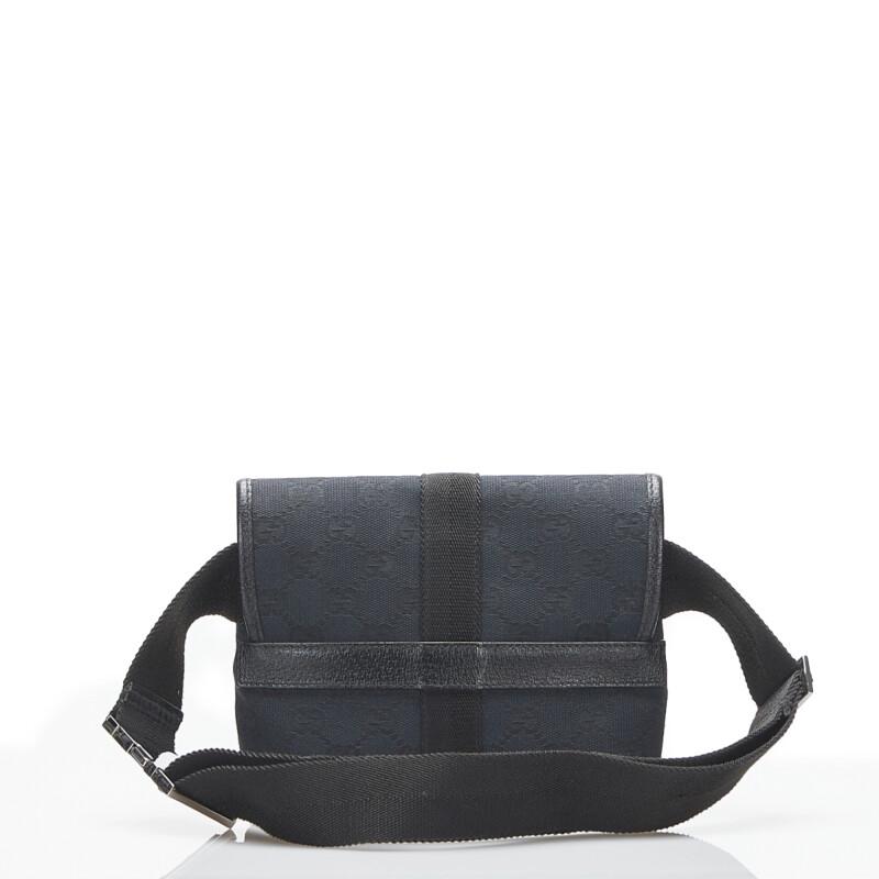 グッチ GGキャンバス ボディバッグ ウエストバッグ  131236 ブラック キャンバス レザー レディース GUCCI 【中古】 GUCCI（グッチ） GGキャンバス ボディバッグ ウエストバッグ 131236