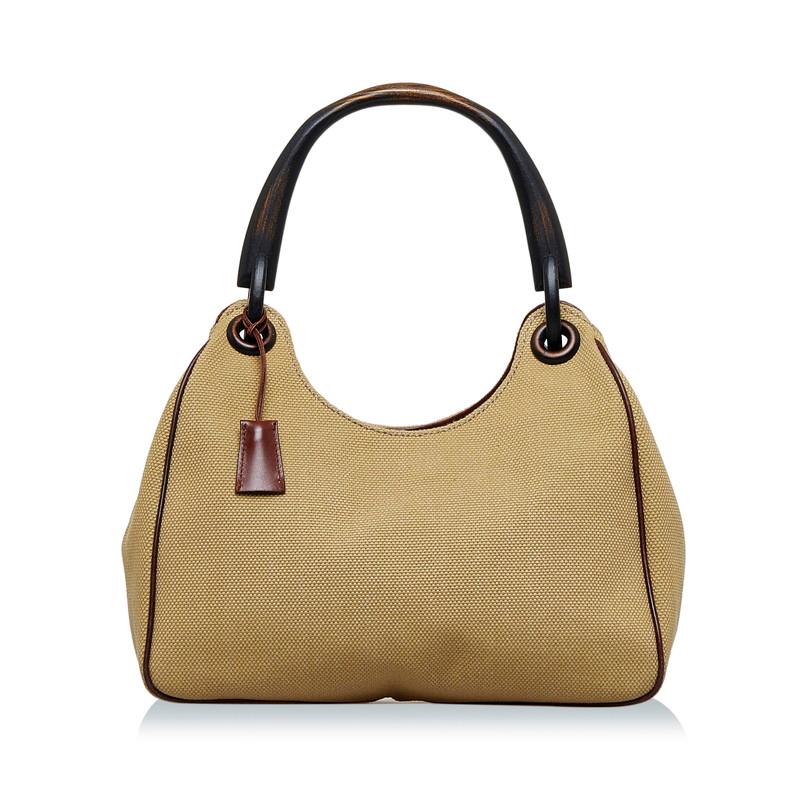 GUCCI　アイアンハンドルバッグ　　中古品 GUCCI（グッチ） ウッドハンドル ハンドバッグ ワンショルダーバッグ