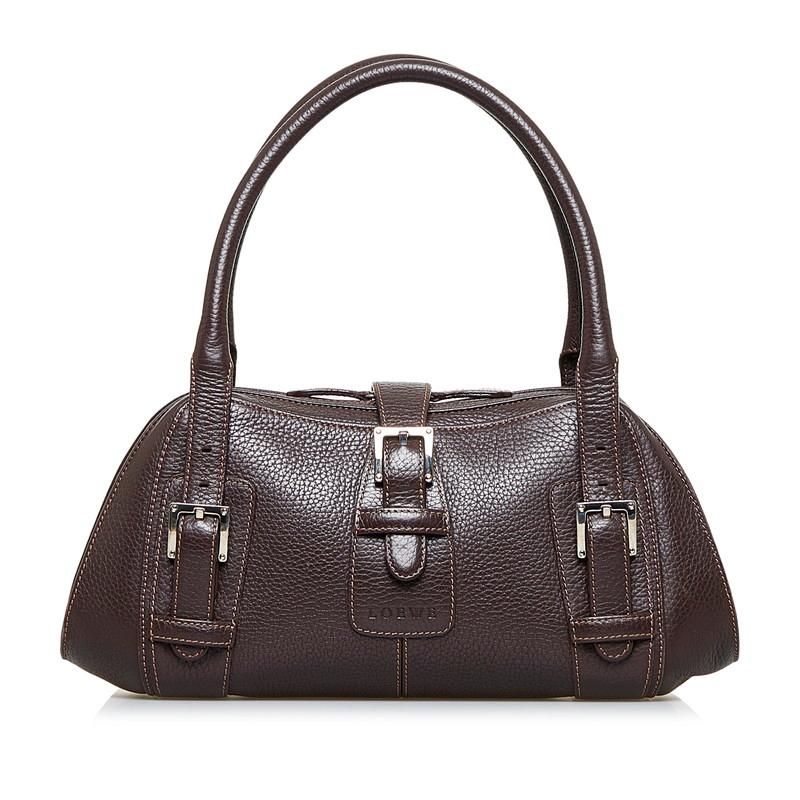 LOEWE ロエベ センダ ハンドバッグ ブラウン レザー レディース 【中古 