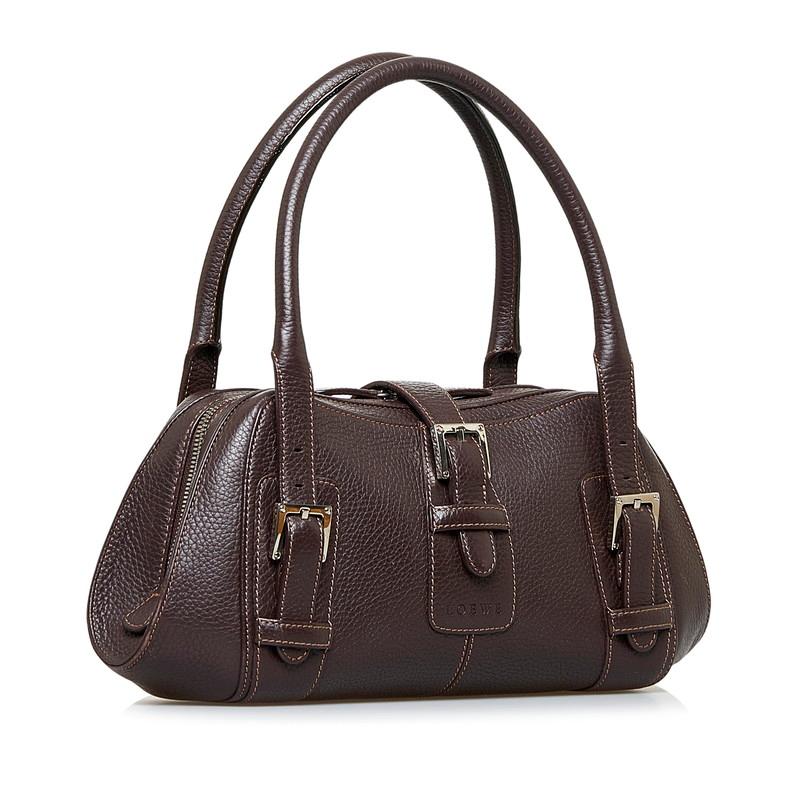 LOEWE ロエベ センダ ハンドバッグ ブラウン レザー レディース 【中古  