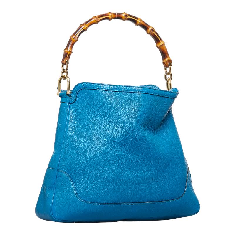レア色.正規 GUCCI グッチ　ダイアナ　バンブー　バッグ　カバン　青　ブルー GUCCI（グッチ） バンブー ダイアナ ハンドバッグ ショルダーバッグ