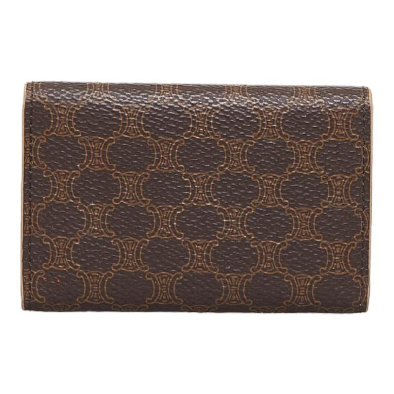 CELINE セリーヌ マカダム キーケース 6連キーケース ブラウン レザー  