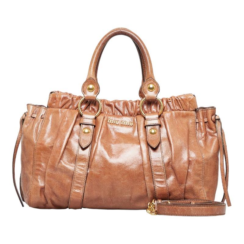 miu ミュウミュウ ハンドバッグ ショルダーバッグ 2WAY ブラウン