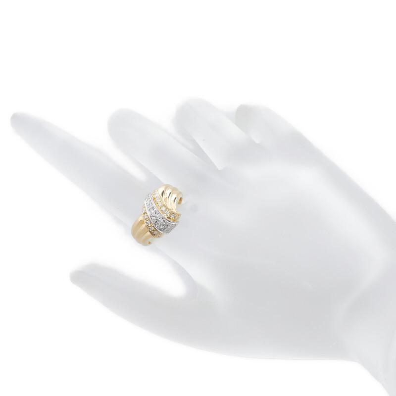 K18 ゴールド Pt900 プラチナ コンビ ダイヤ0.20ct リング 指輪 K18 ゴールド Pt900 プラチナ コンビ ダイヤ0.20ct リング 指輪
