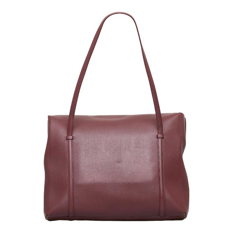 Cartierトートバッグ マストライン ボルドー レザー ショルダーバッグ Cartier（カルティエ） マストライン トートバッグ ショルダーバッグ