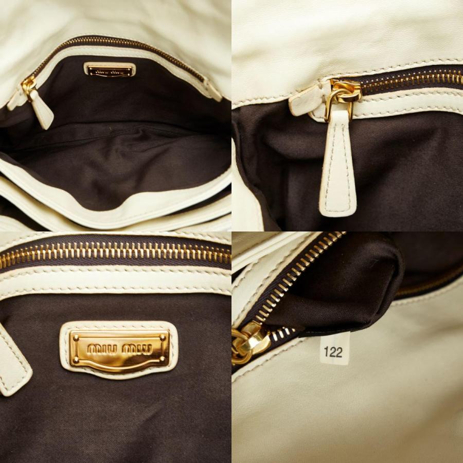 【美品】MIU MIU　ゴールドスタッズ　ダブルジップ　ハンドバッグ 美品】MIU MIU ゴールドスタッズ ダブルジップ ハンドバッグ