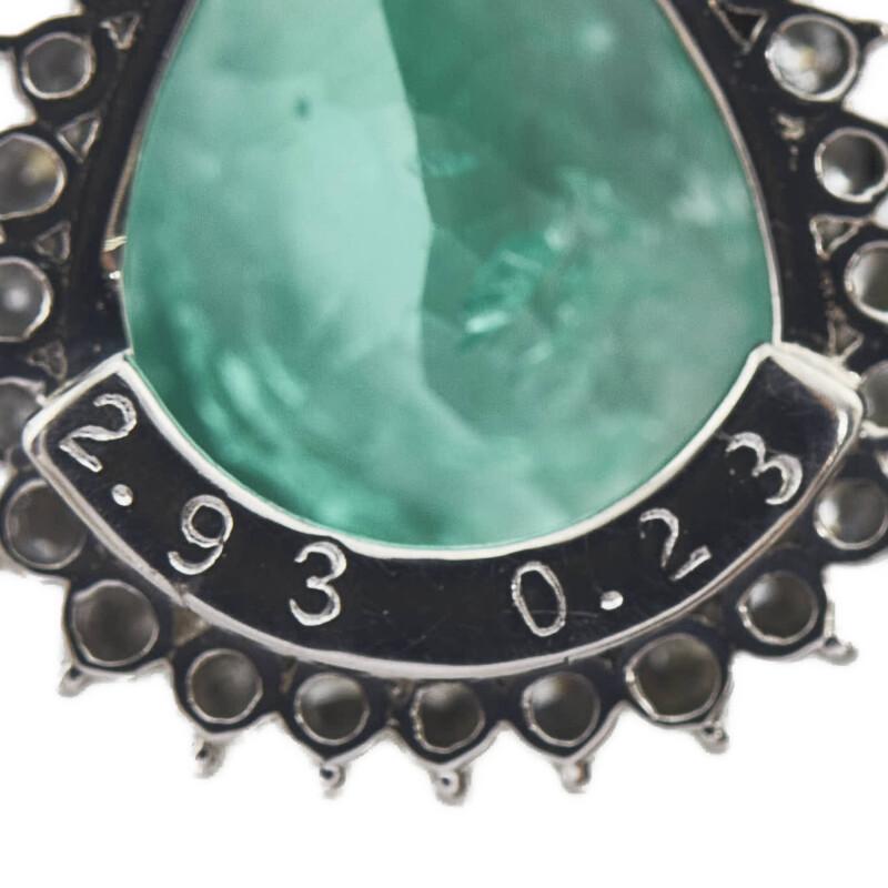 Pt900 プラチナ エメラルド2.93ct ダイヤ0.23ct ペンダントトップ