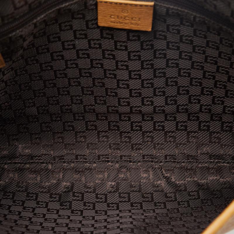 GUCCI グッチ ブラウンレザー バンブー ハンドバッグ 001 4060 GUCCI バンブー ハンドバッグ ブラウン マットゴールド レザー
