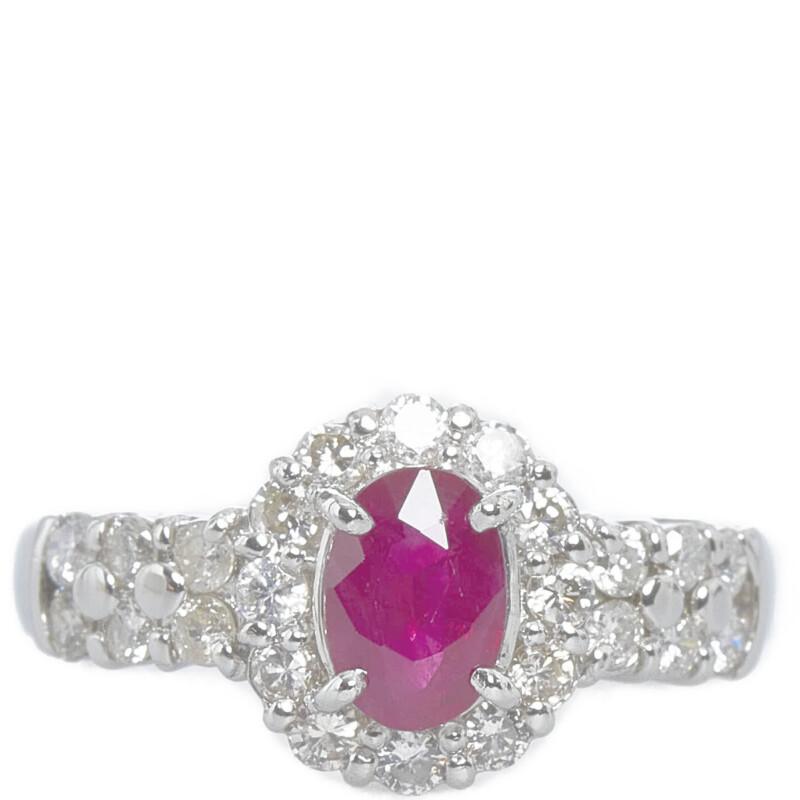 ルビーリング PT900 ルビー リング 0.68CT