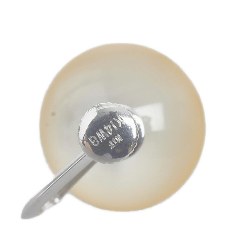 K14WG ホワイトゴールド マベパール14.6mm イヤリング レディース 中古 