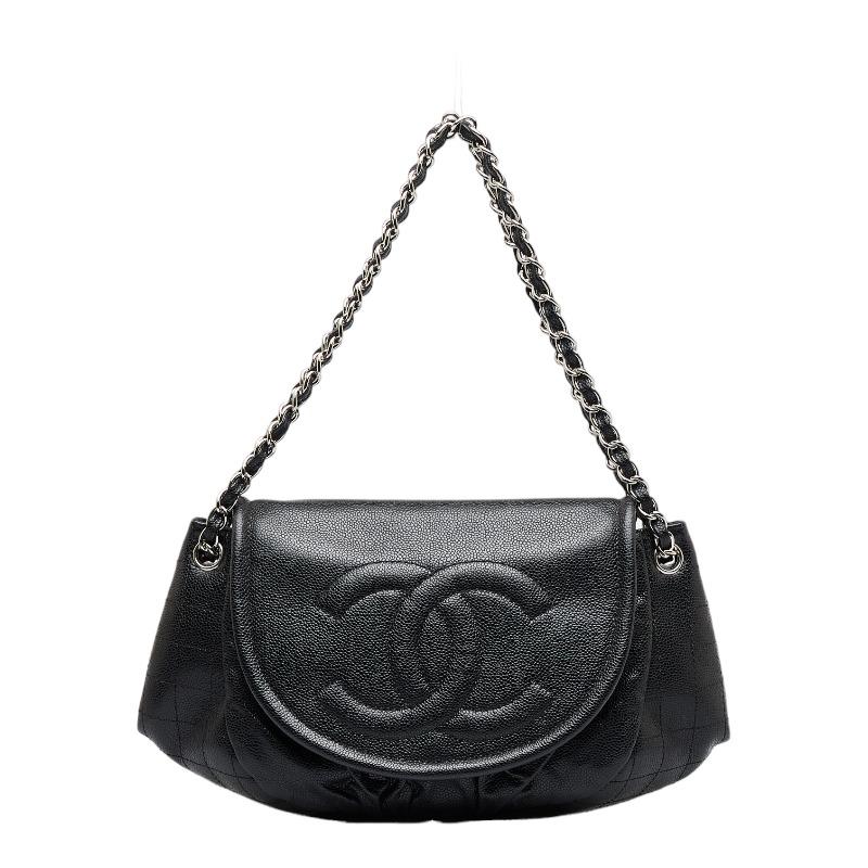 シャネル CHANEL クロコ ハーフムーン チェーンショルダーバッグ