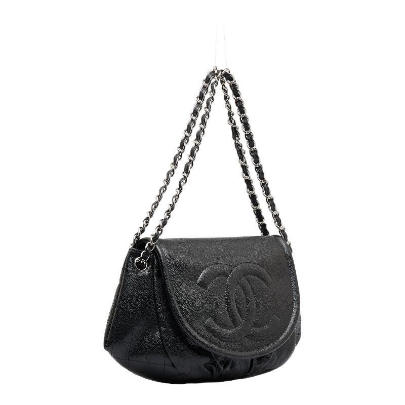★CHANEL★正規品ハーフムーンソフトキャビアスキンチェーンショルダーバッグ シャネル ハーフムーン キャビアスキン チェーンショルダーバッグ