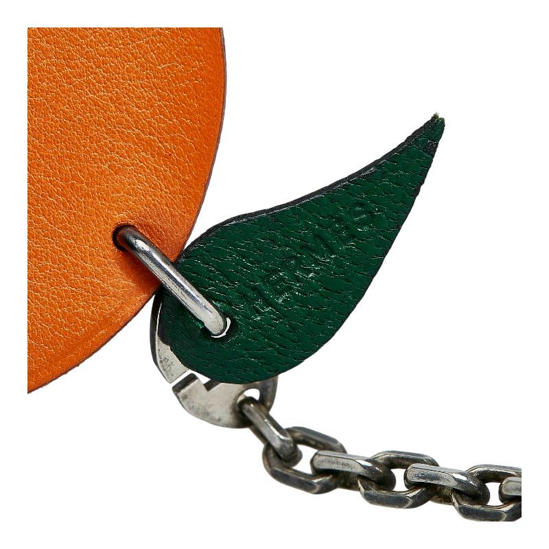HERMES エルメス みかん オレンジ チャーム キーホルダー レザー HERMES エルメス みかん オレンジ チャーム キーホルダー レザー