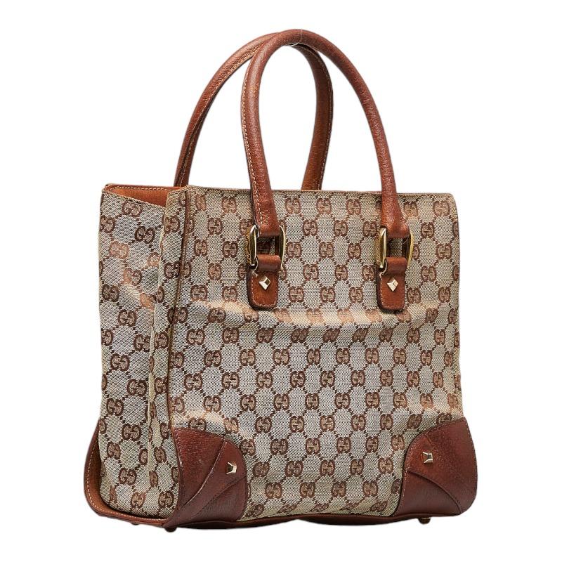 GUCCI（グッチ） GGキャンバス ハンドバッグ 120895 ベージュ ブラウン
