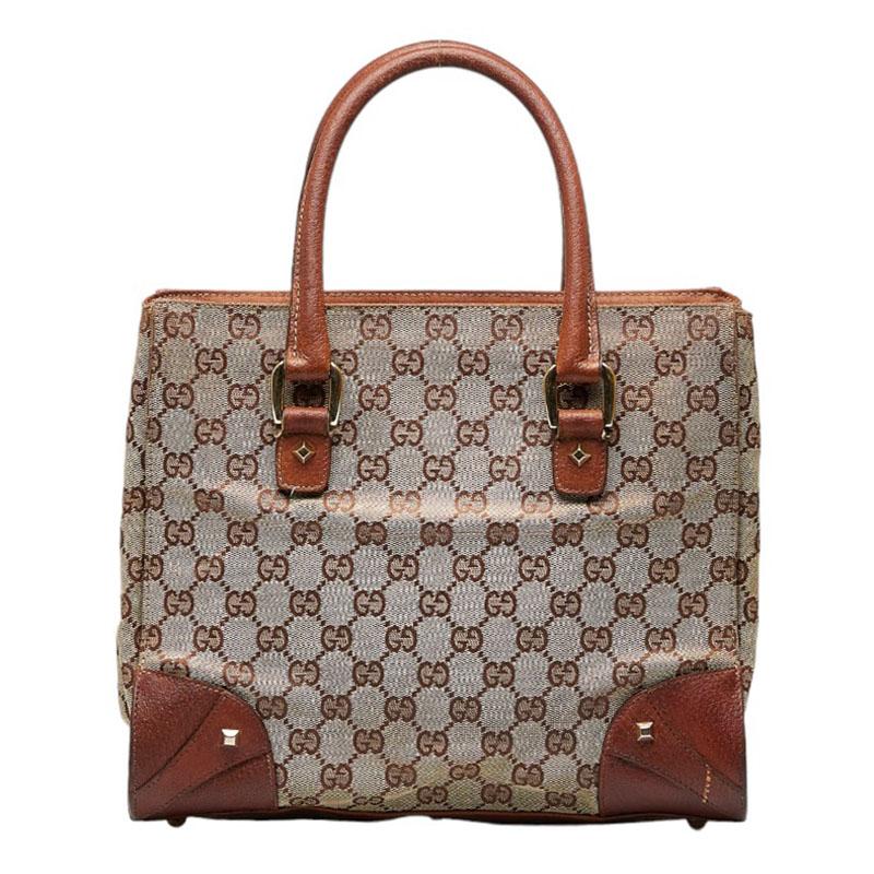 GUCCI（グッチ） GGキャンバス ハンドバッグ 120895 ベージュ ブラウン