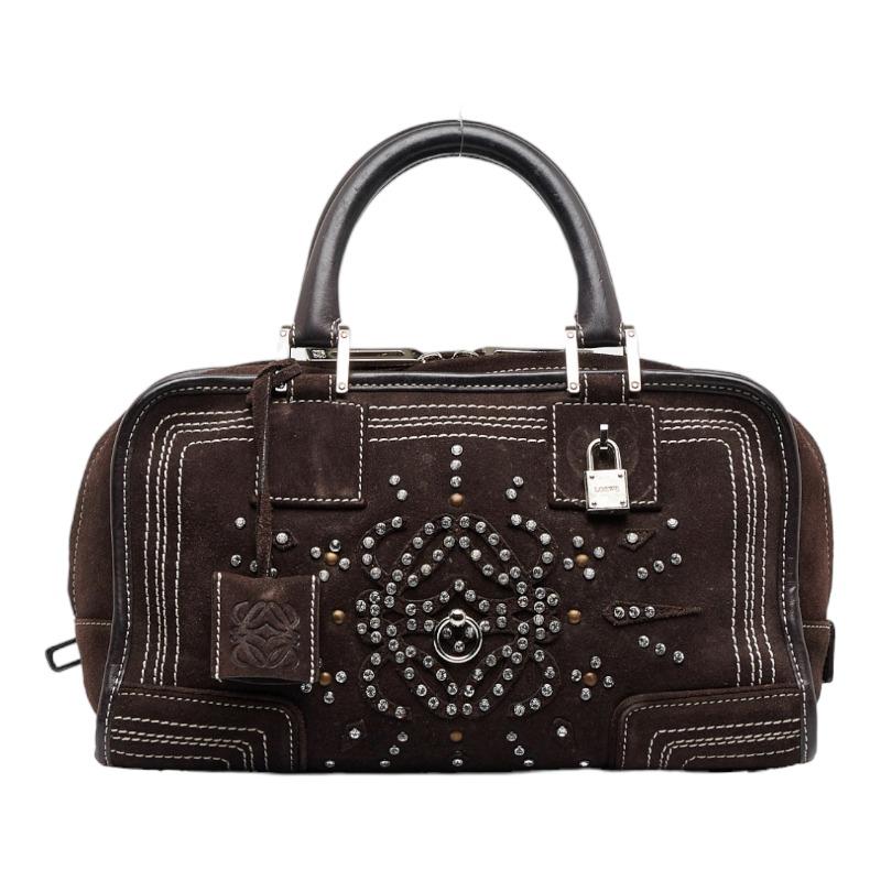 LOEWE ロエベ アマソナ アナグラム スエード バッグ-
