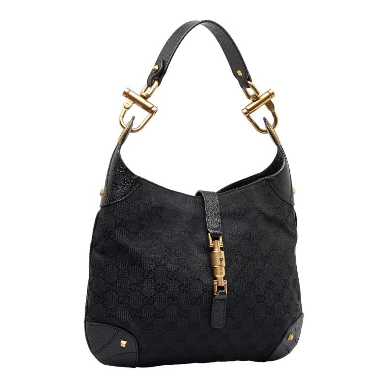 GUCCI GG ジャッキー ハンドバッグ ワンショルダー キャンバス ブラック GUCCI（グッチ） GGキャンバス ニュージャッキー ワンショルダーバッグ