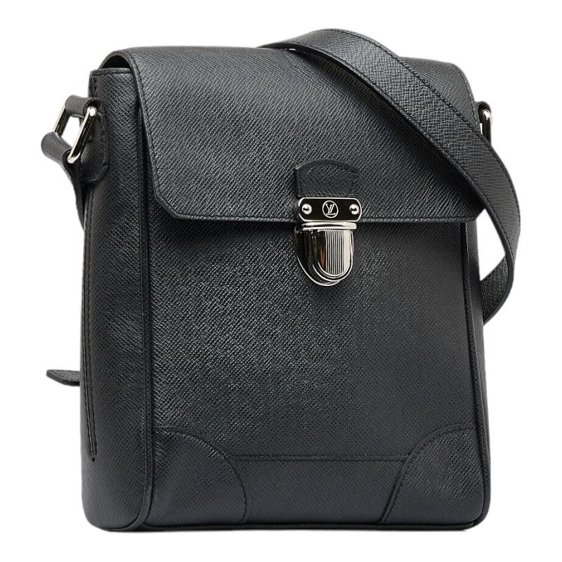 【極美品】ルイヴィトン　タイガ　ショルダーバッグ　レザー　黒　ブラック　トート LOUIS VUITTON - 【美品】ルイヴィトン タイガ ショルダーバッグ