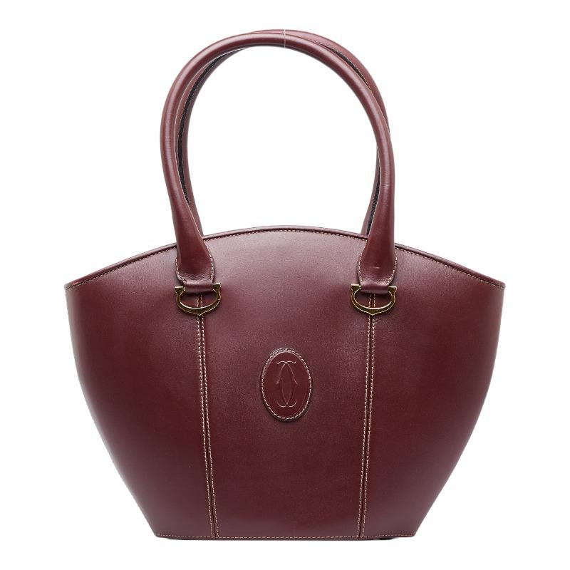 Cartier マストライン トートバッグ ワインレッド レザー 【公式通販】