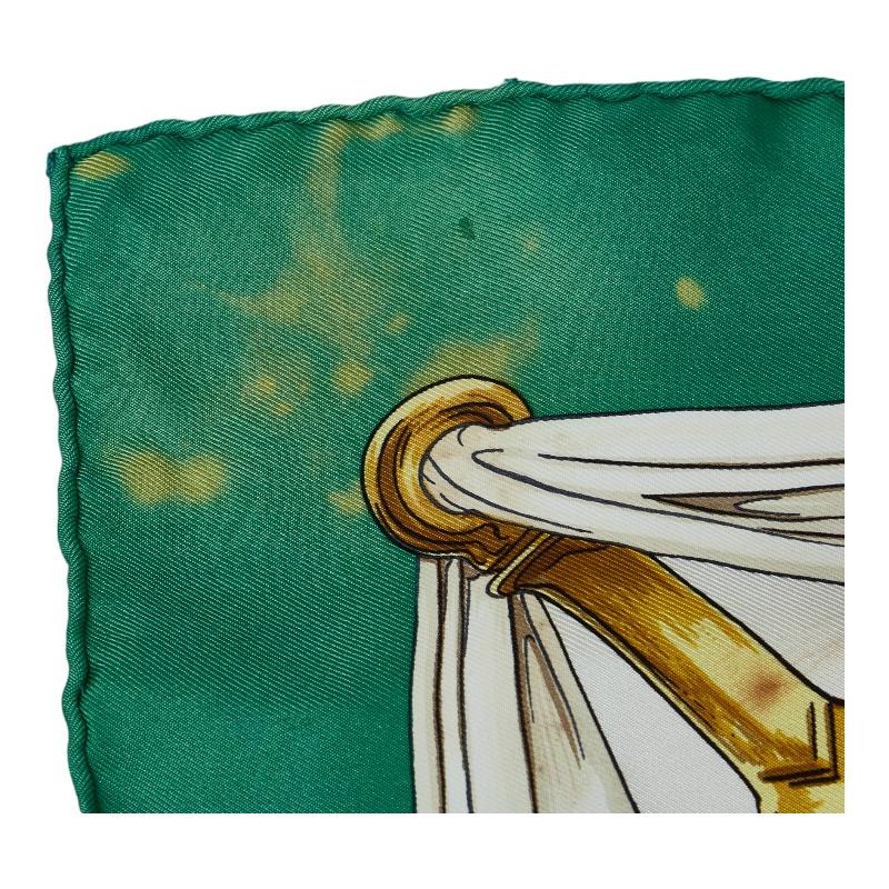 HERMES（エルメス） カレ90 ETRIERS 鐙柄 馬具柄 スカーフ グリーン