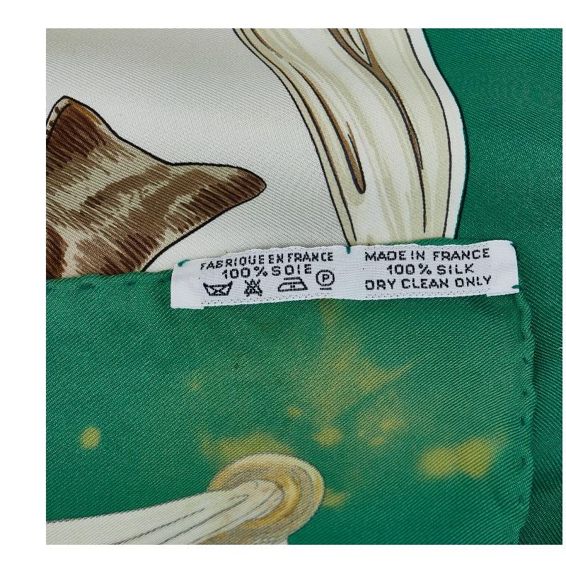 HERMES（エルメス） カレ90 ETRIERS 鐙柄 馬具柄 スカーフ グリーン