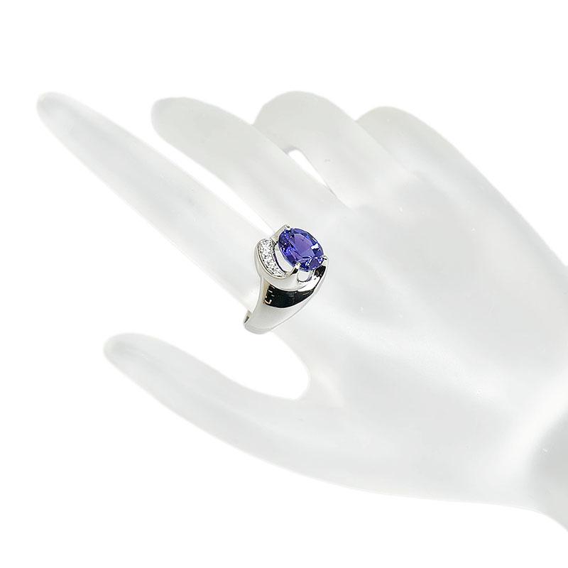 Pt900 プラチナ タンザナイト3.41ct ダイヤ0.24ct リング 指輪 