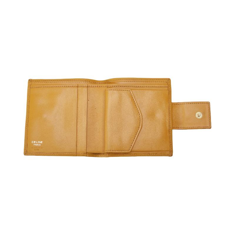 CELINE（セリーヌ） マカダム 二つ折り財布 ブラウン ベージュ PVC