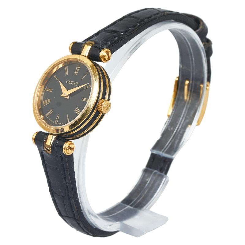 グッチGUCCI ヴィンテージ スクエアトゥ ストラップ　ブラック Y2K GUCCI グッチ ヴィンテージ 腕時計 GQ2000 クオーツ ブラック