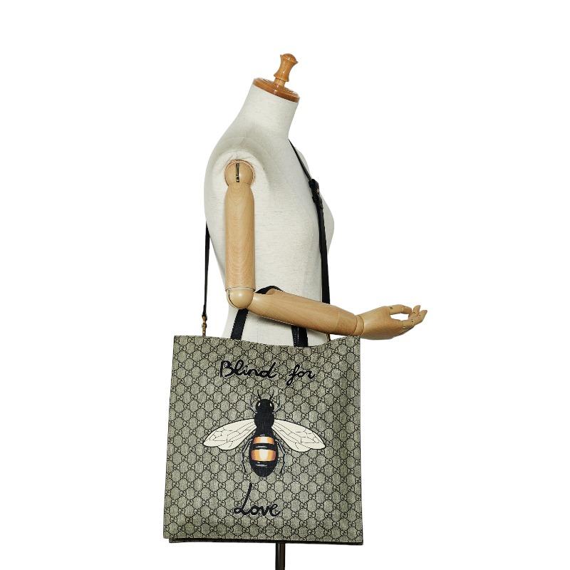 グッチ GGスプリーム ビー ハンドバッグ 450950 ベージュGUCCI