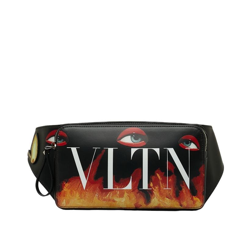 美品】ヴァレンティノ VLTN ロゴウエストバック レッドレア