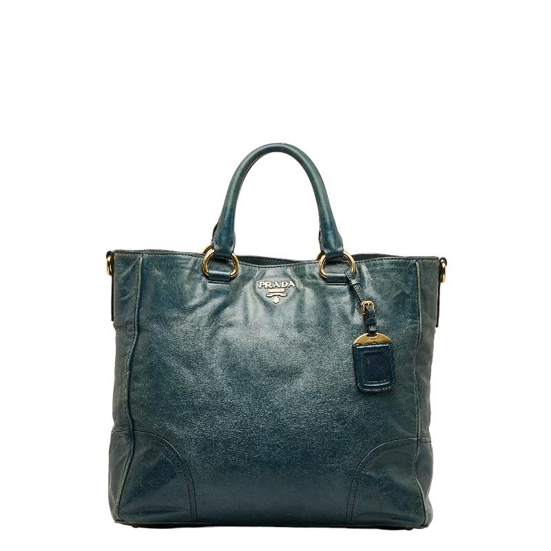 PRADA プラダ ヴィッテロ シャイン ゴールド金具 ハンドバッグ トート 