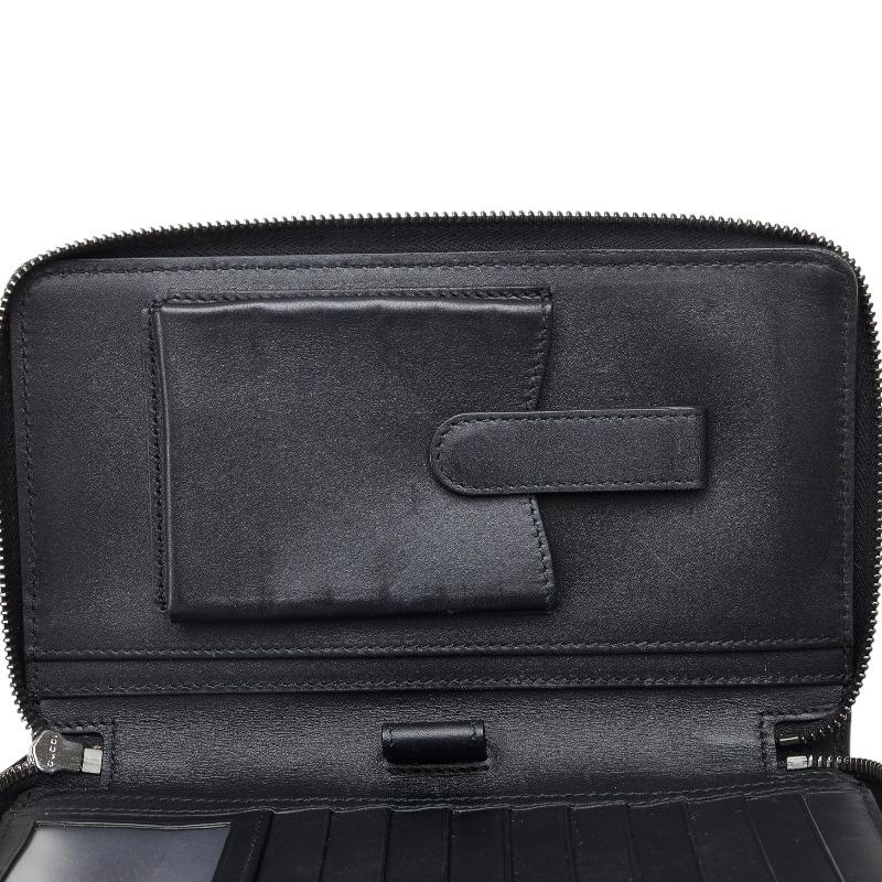 グッチ ケース　 GGスプリーム PVC レザー 黒 GUCCI グッチ GGスプリーム オーガナイザー セカンドバッグ