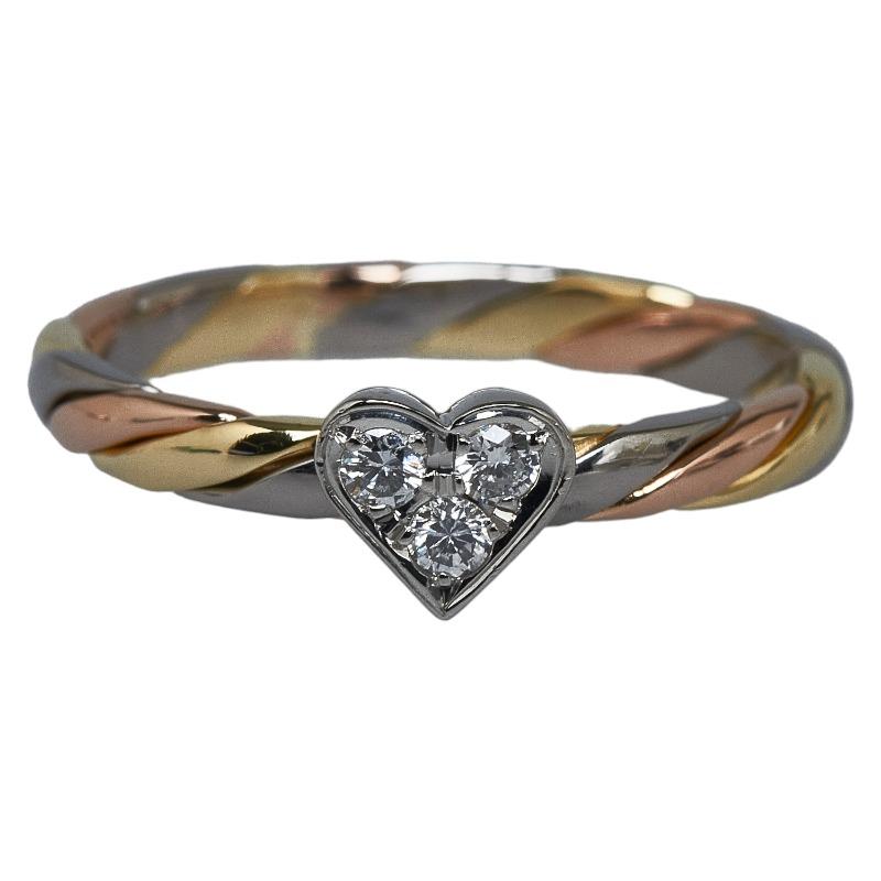 ゴールド シルバー K18 Pt900 プラチナ コンビ ダイヤ0.33ct スリー 