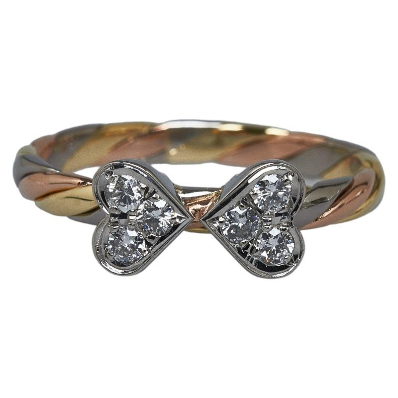 ゴールド シルバー K18 Pt900 プラチナ コンビ ダイヤ0.33ct スリー 