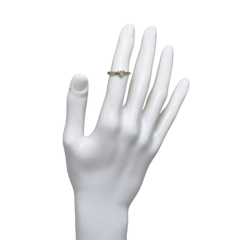 ゴールド シルバー K18 Pt900 プラチナ コンビ ダイヤ0.33ct スリー 