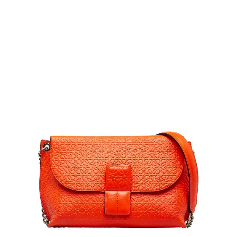LOEWE オレンジレザー バッグ Loewe Handbag: Elegant Orange Leather Design