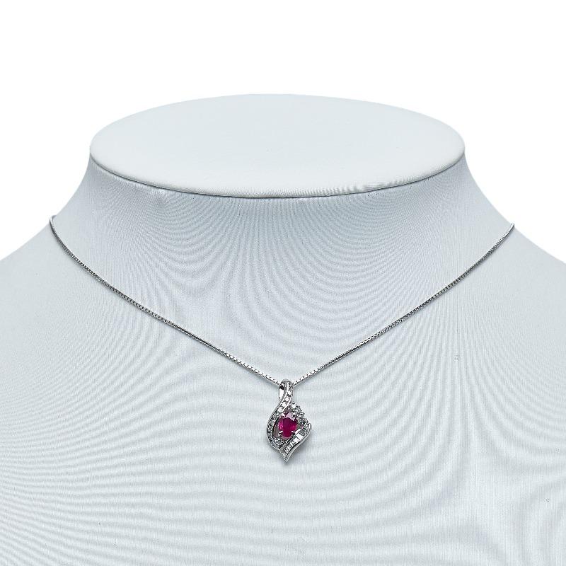 Pt900 プラチナ Pt850 ルビー0.65ct ダイヤ0.40ct ペンダント  