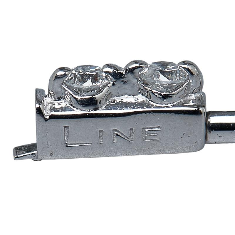 K18WG ホワイトゴールド ダイヤ1.25ct LINE ステーションブレスレット 