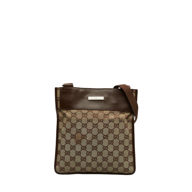 人気品】GUCCI GGキャンバス ボディバッグ 斜め掛け ブラウン