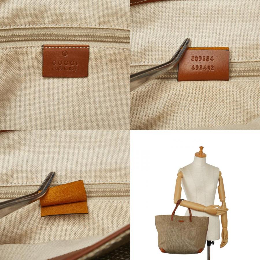 GUCCI（グッチ） トートバッグ 309554 ベージュ レザー ラフィア