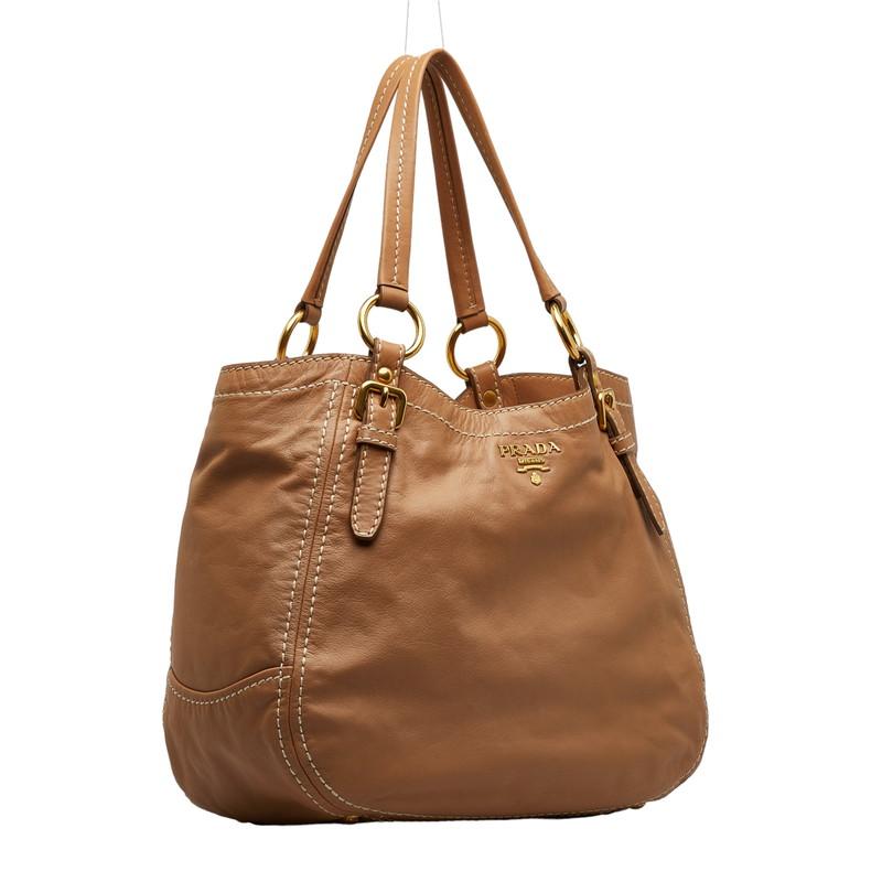 PRADA（プラダ） ステッチ ゴールド金具 ショルダーバッグ トート