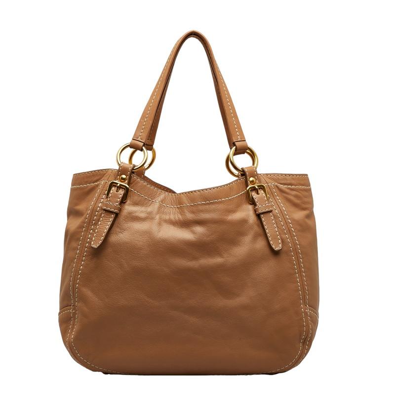 PRADA（プラダ） ステッチ ゴールド金具 ショルダーバッグ トート