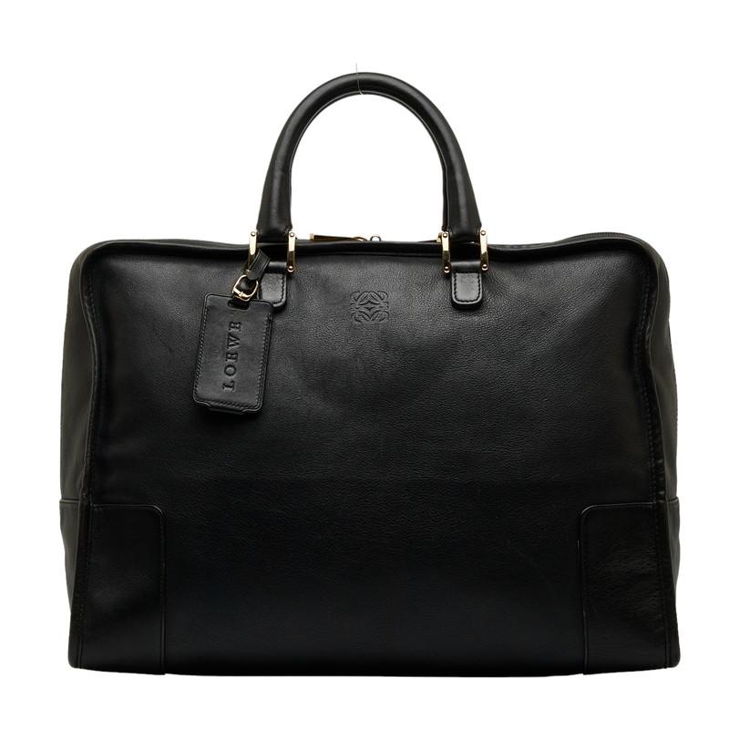 良品 LOEWE ロエベ ハンドバッグ ボストンバッグ アマソナ40 アナグラム LOEWE（ロエベ） アナグラム アマソナ40 ゴールド金具 ハンドバッグ