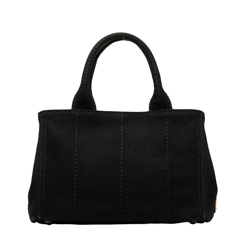 PRADA カナパ S ハンドバッグ 黒 キャンバス PRADA プラダ カナパSS トートバッグ ブラック キャンバス