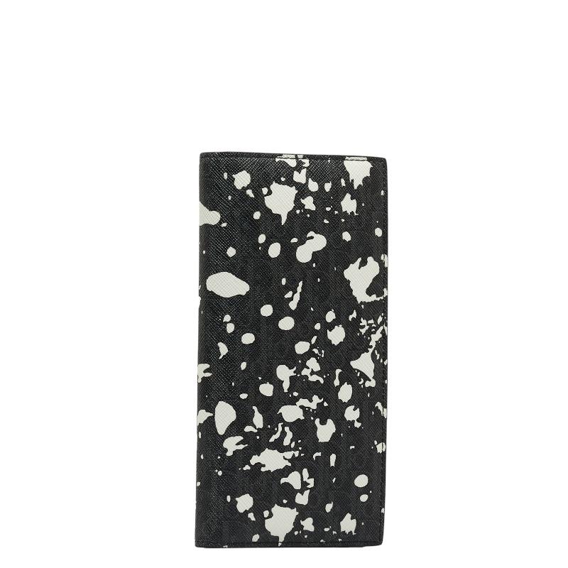 ディオール HOMME オブリーク 長財布 ブラック ホワイト PVC レザー メンズ Dior 【中古】｜ginzaparis2｜02
