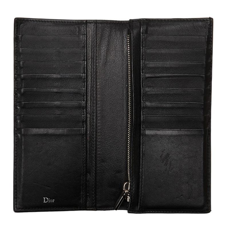 ディオール ビー 蜂 長財布 ブラック レザー メンズ Dior 【中古