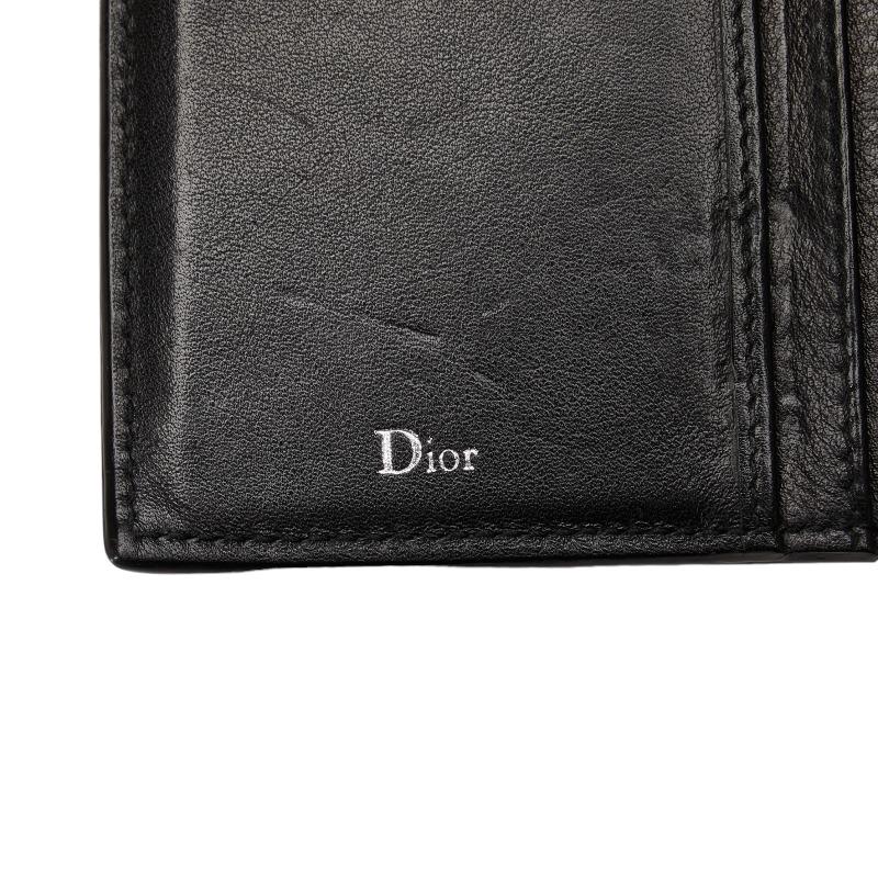 ディオール ビー 蜂 長財布 ブラック レザー メンズ Dior 【中古
